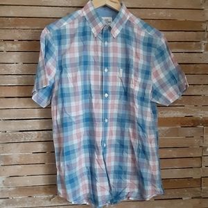 Ben Sherman Plaid Short Sleeve Button Up Sz M